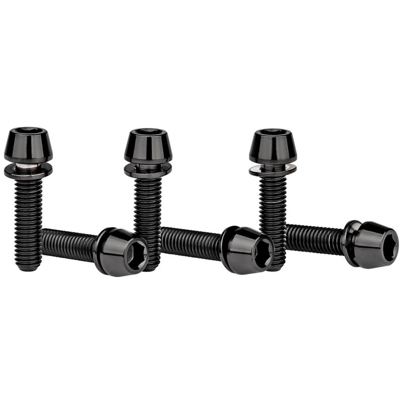 Wanyifa Titanium M5x20mm with Washer Allen Hex Tapered Bolts Screw for Bicycle Stem Pack of 6 (Black) - Image 5
